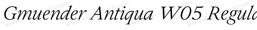 Gmuender Antiqua W05 Regular字体转换